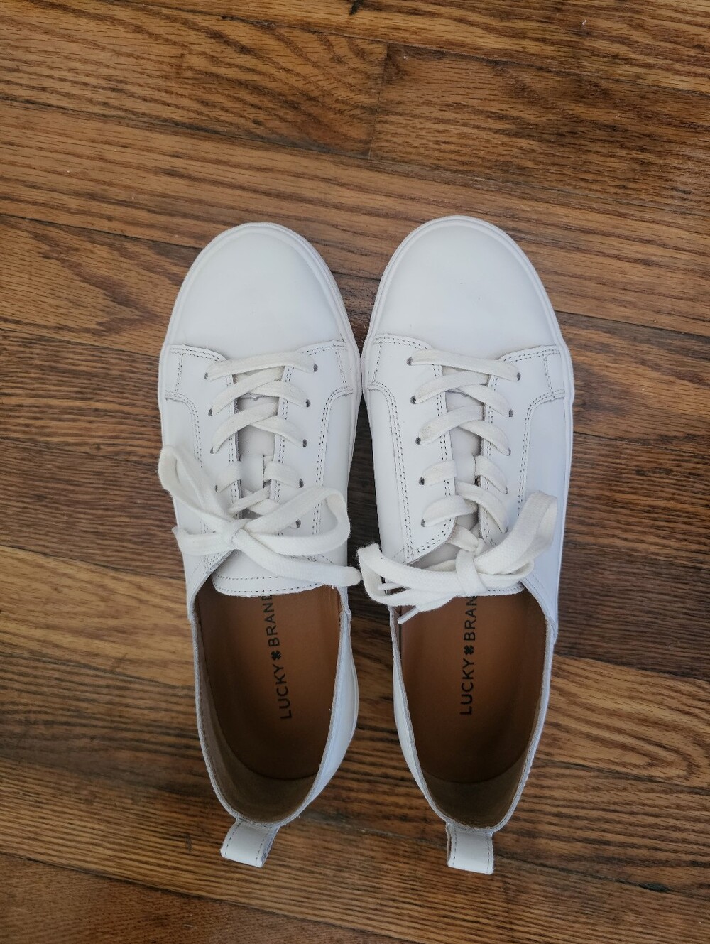 Lucky Brand White Low-Top Lace-Up Sneakers - Picture 5 of 8